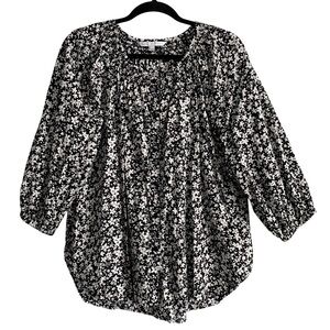 The Nines by Hatch 100% Cotton Floral Print Top